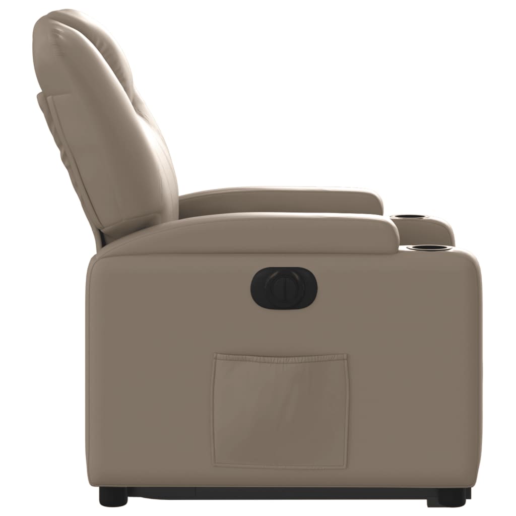 vidaXL Sillón elevable eléctrico cuero artificial capuchino