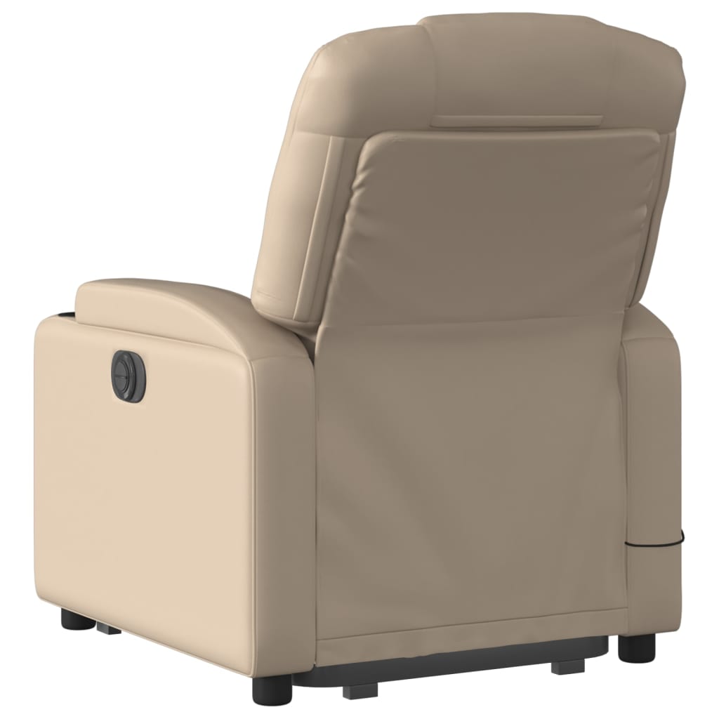 vidaXL Sillón reclinable de masaje eléctrico cuero sintético capuchino