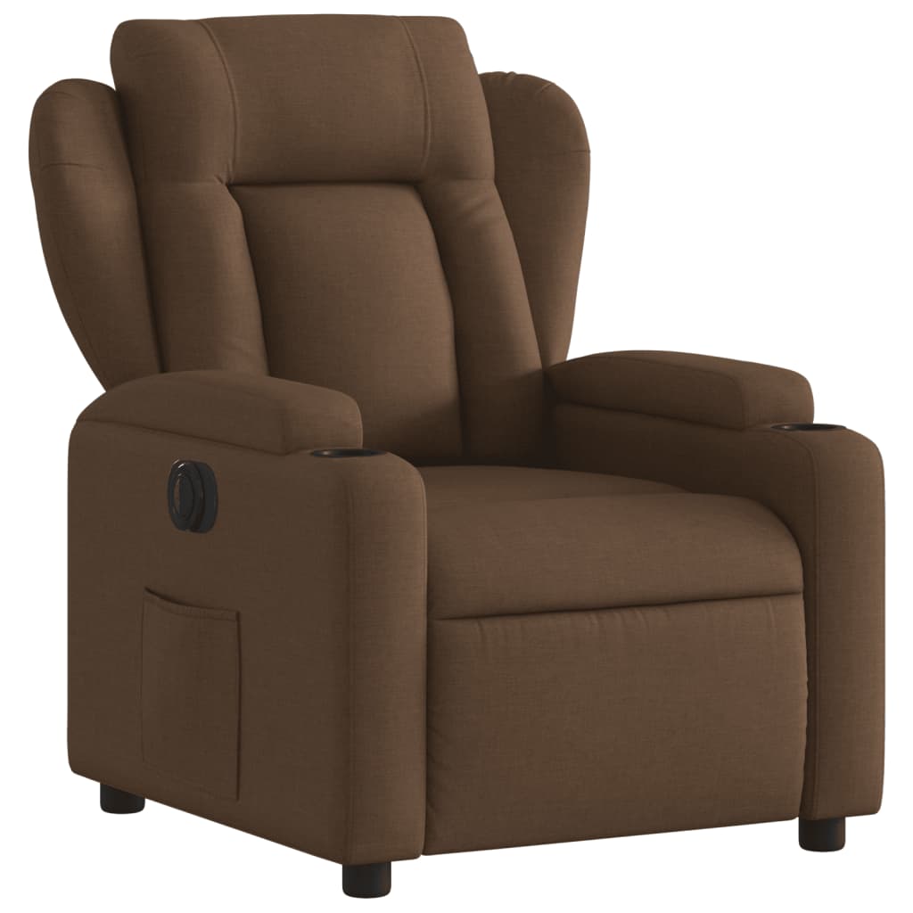 vidaXL Sillón reclinable eléctrico de tela marrón