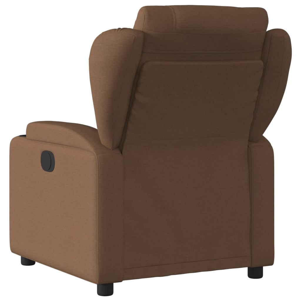 vidaXL Sillón reclinable eléctrico de tela marrón