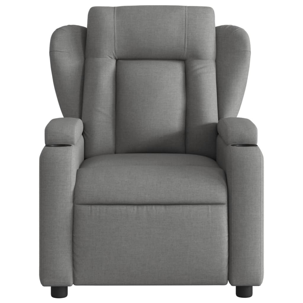 vidaXL Sillón reclinable de masaje eléctrico tela gris oscuro