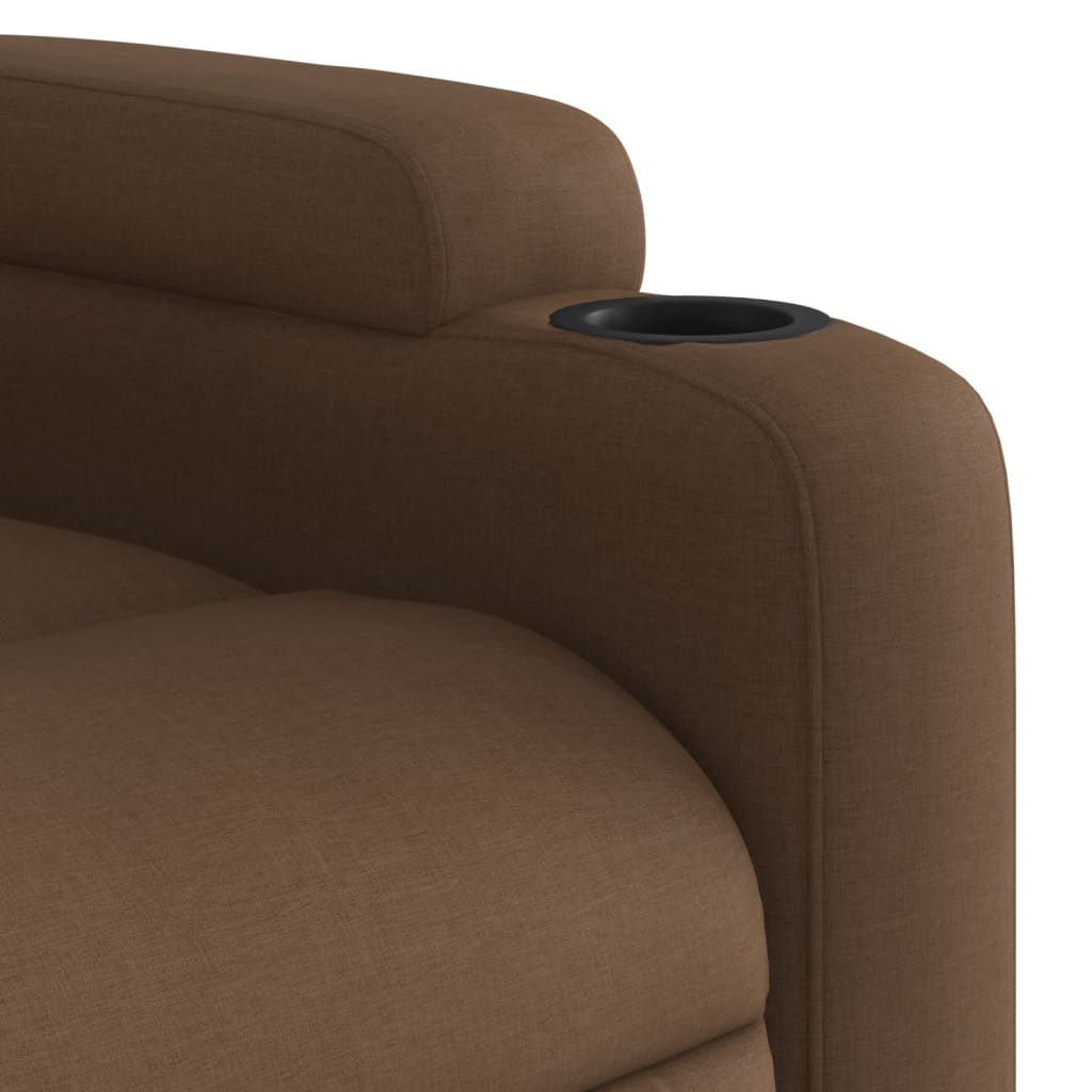 vidaXL Sillón reclinable de masaje eléctrico tela marrón