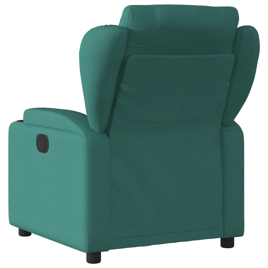 vidaXL Sillón reclinable de masaje eléctrico tela verde oscuro