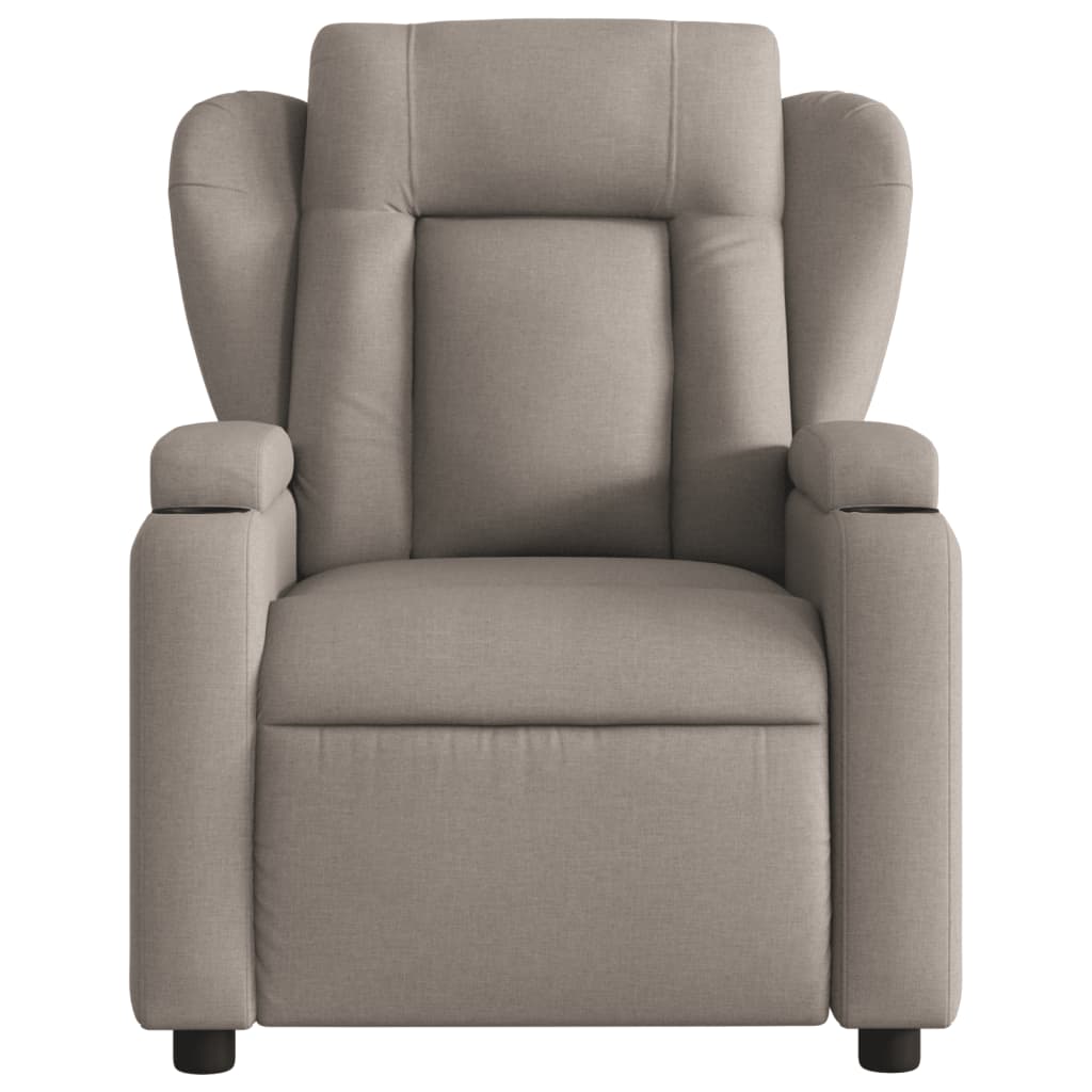 vidaXL Sillón reclinable de masaje eléctrico tela gris taupe