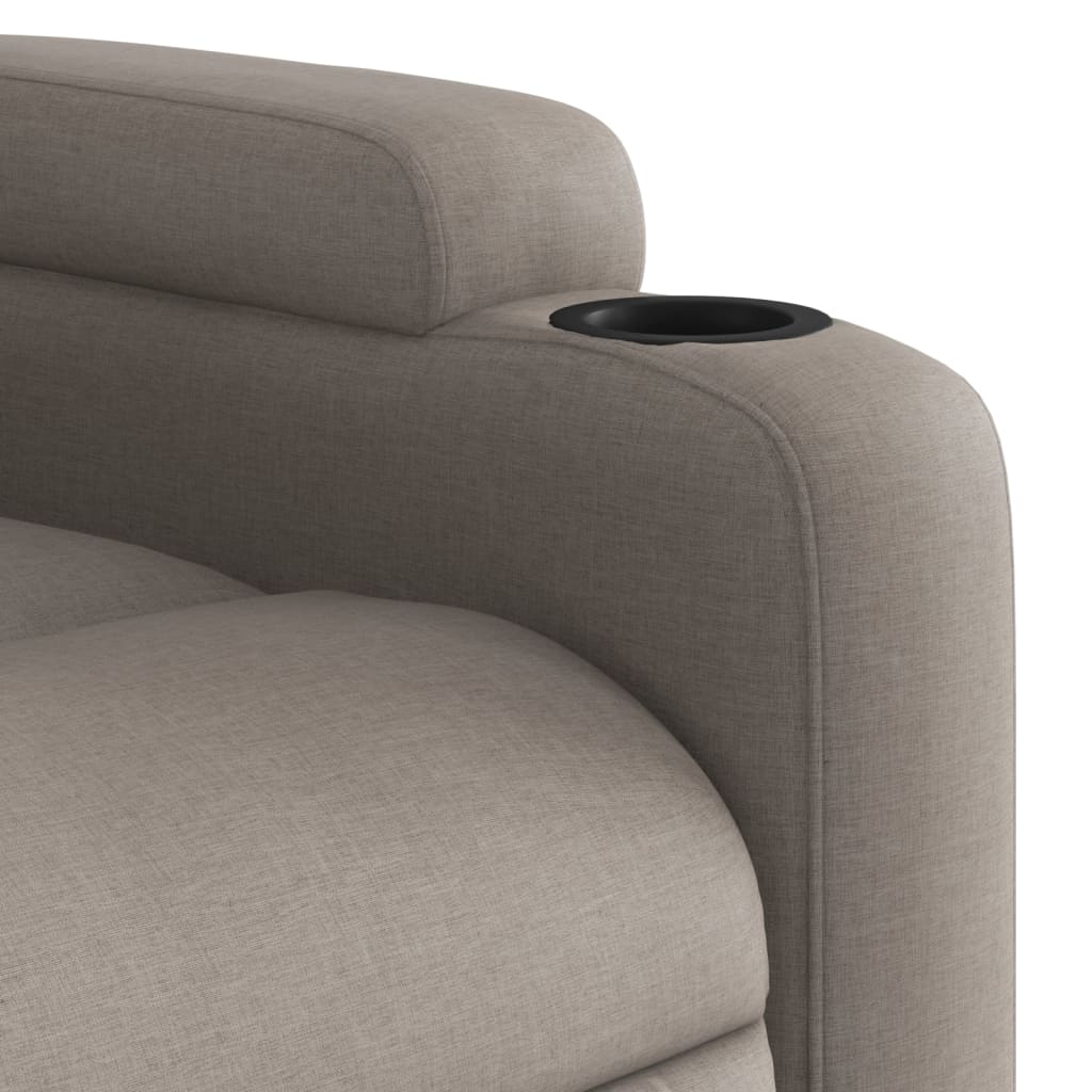 vidaXL Sillón reclinable de masaje eléctrico tela gris taupe