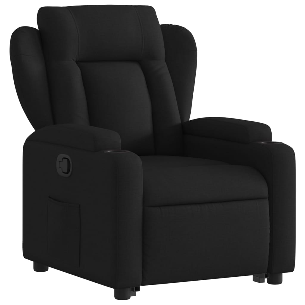 vidaXL Sillón reclinable elevable tela negro