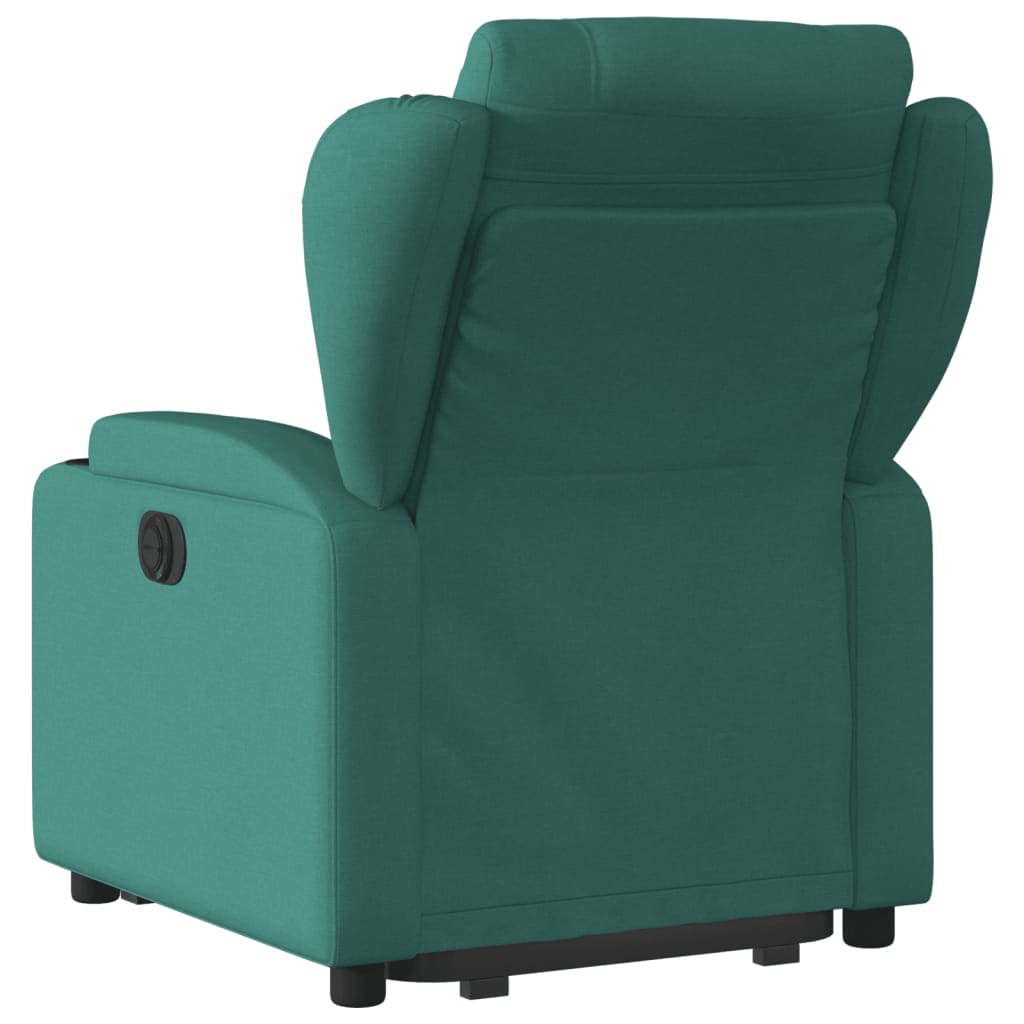 vidaXL Sillón reclinable elevable tela verde oscuro