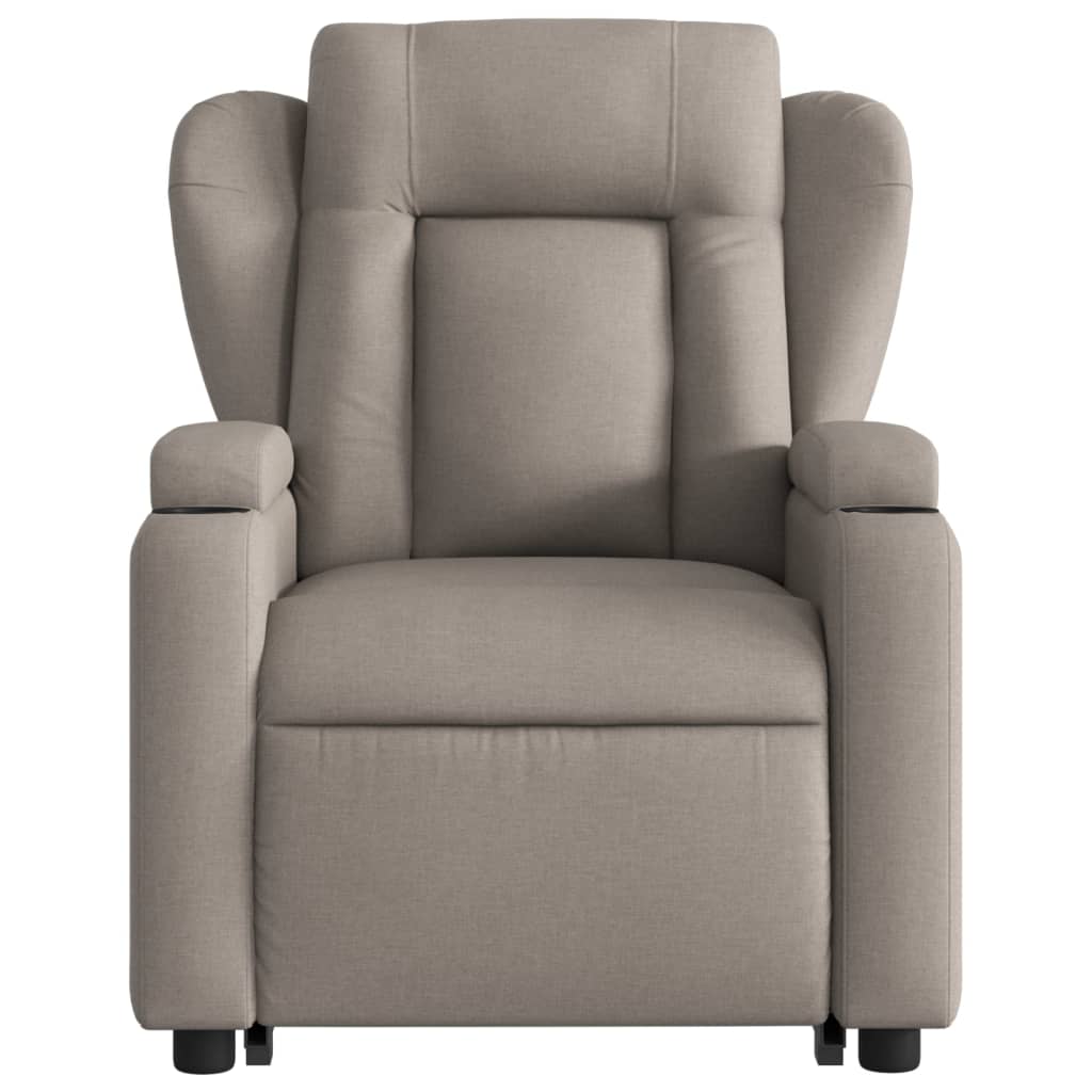 vidaXL Sillón reclinable elevable tela gris taupe