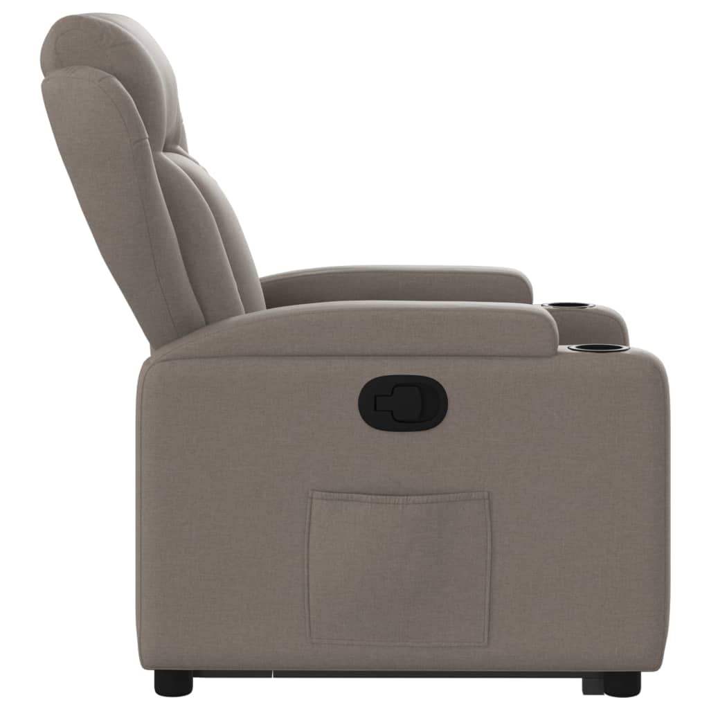 vidaXL Sillón reclinable elevable tela gris taupe