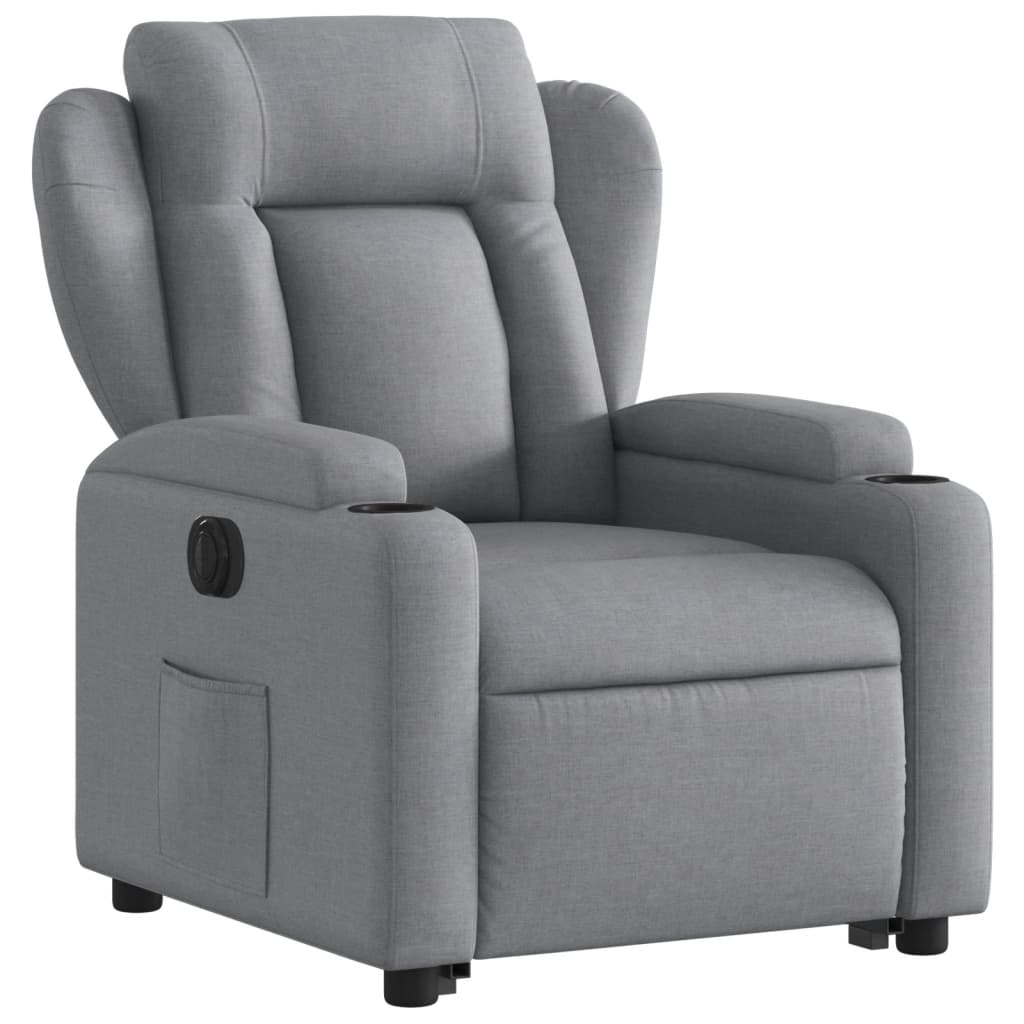 vidaXL Sillón eléctrico reclinable elevable de tela gris claro