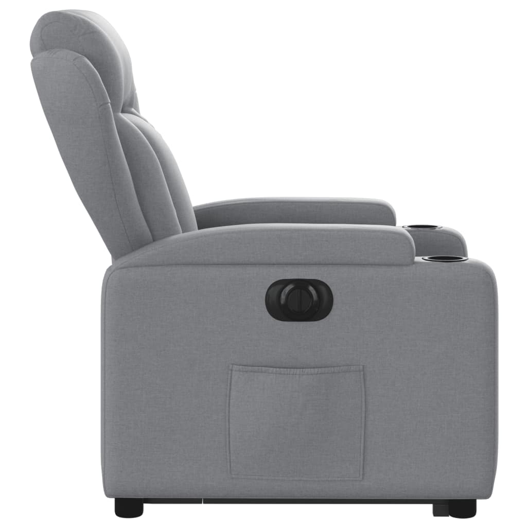 vidaXL Sillón eléctrico reclinable elevable de tela gris claro