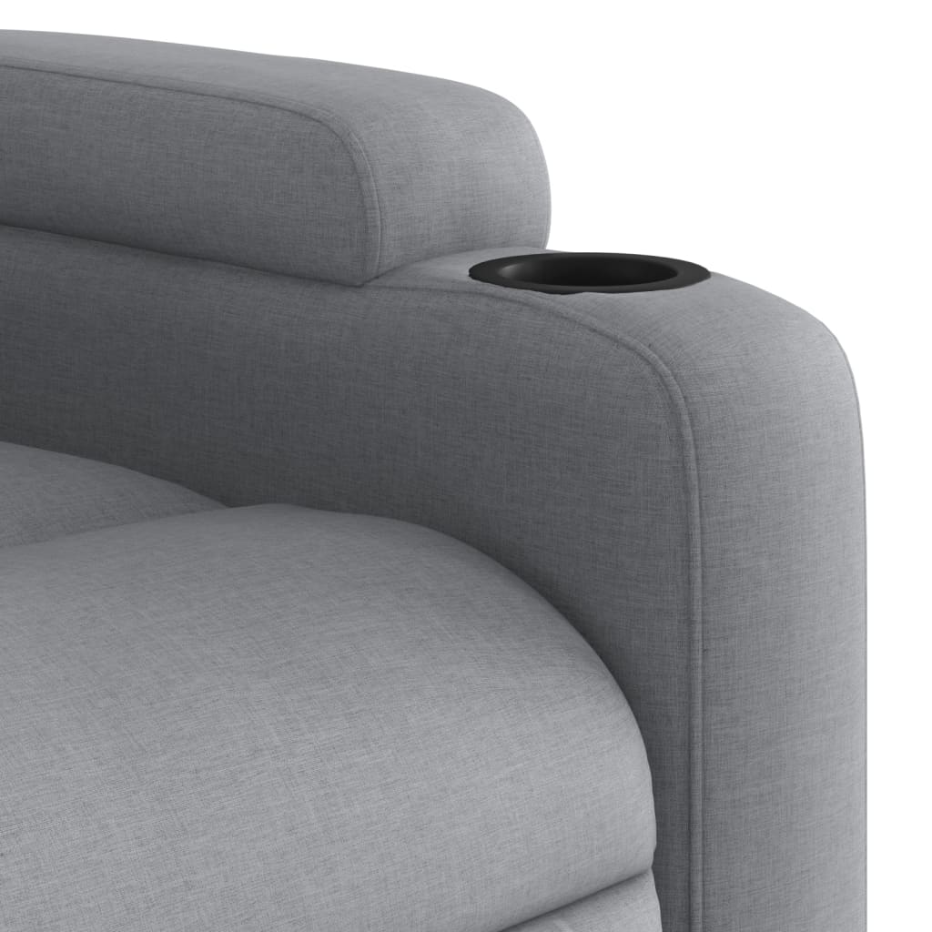 vidaXL Sillón eléctrico reclinable elevable de tela gris claro