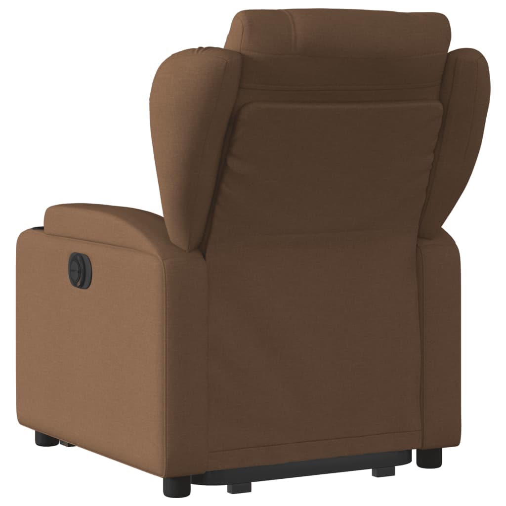 vidaXL Sillón eléctrico reclinable elevable de tela marrón