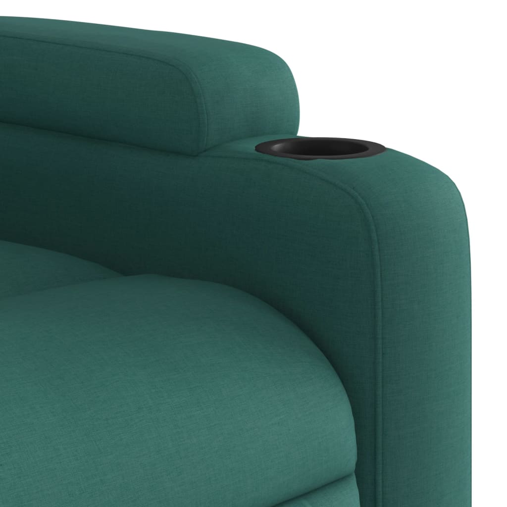 vidaXL Sillón eléctrico reclinable elevable de tela verde oscuro