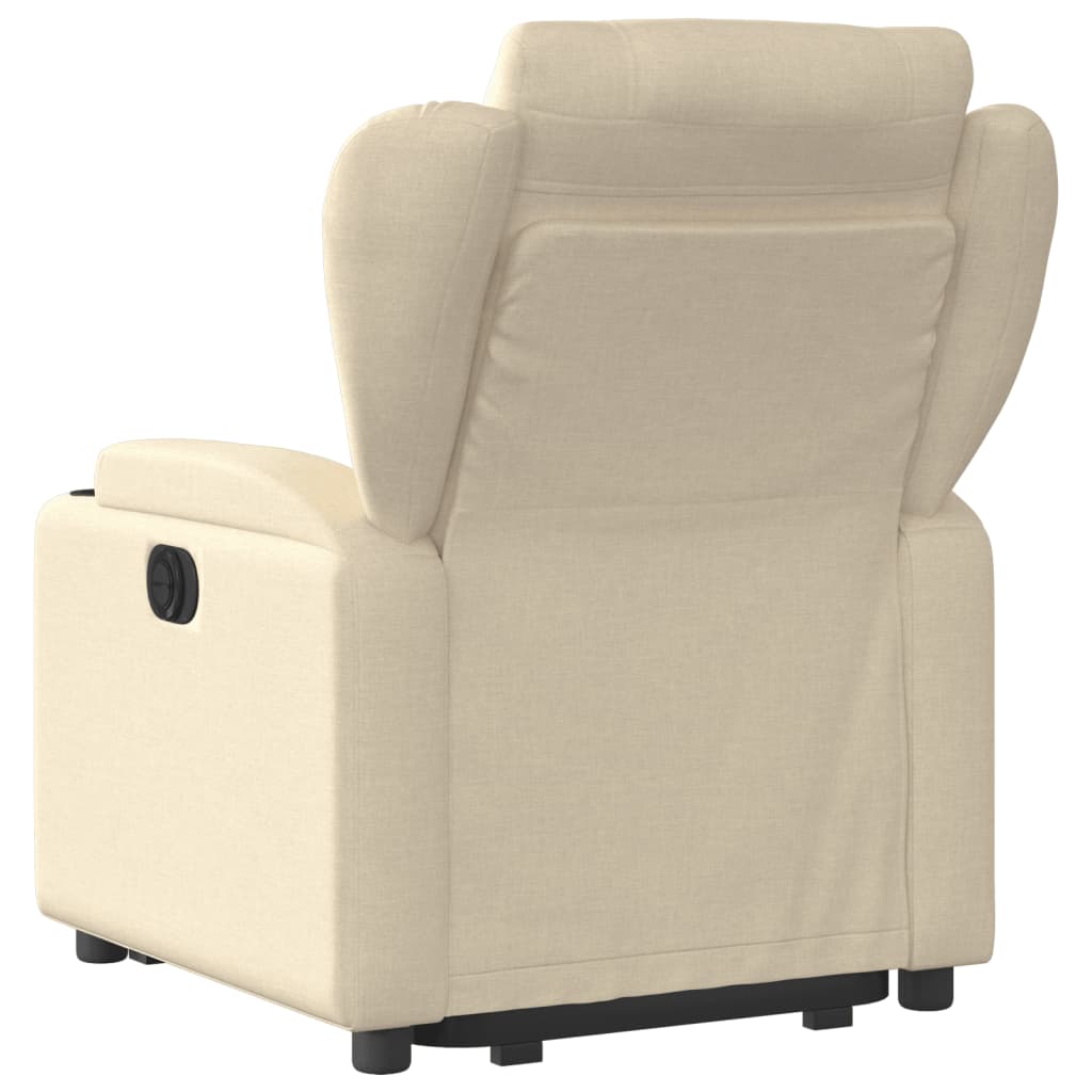 vidaXL Sillón eléctrico reclinable elevable de tela color crema