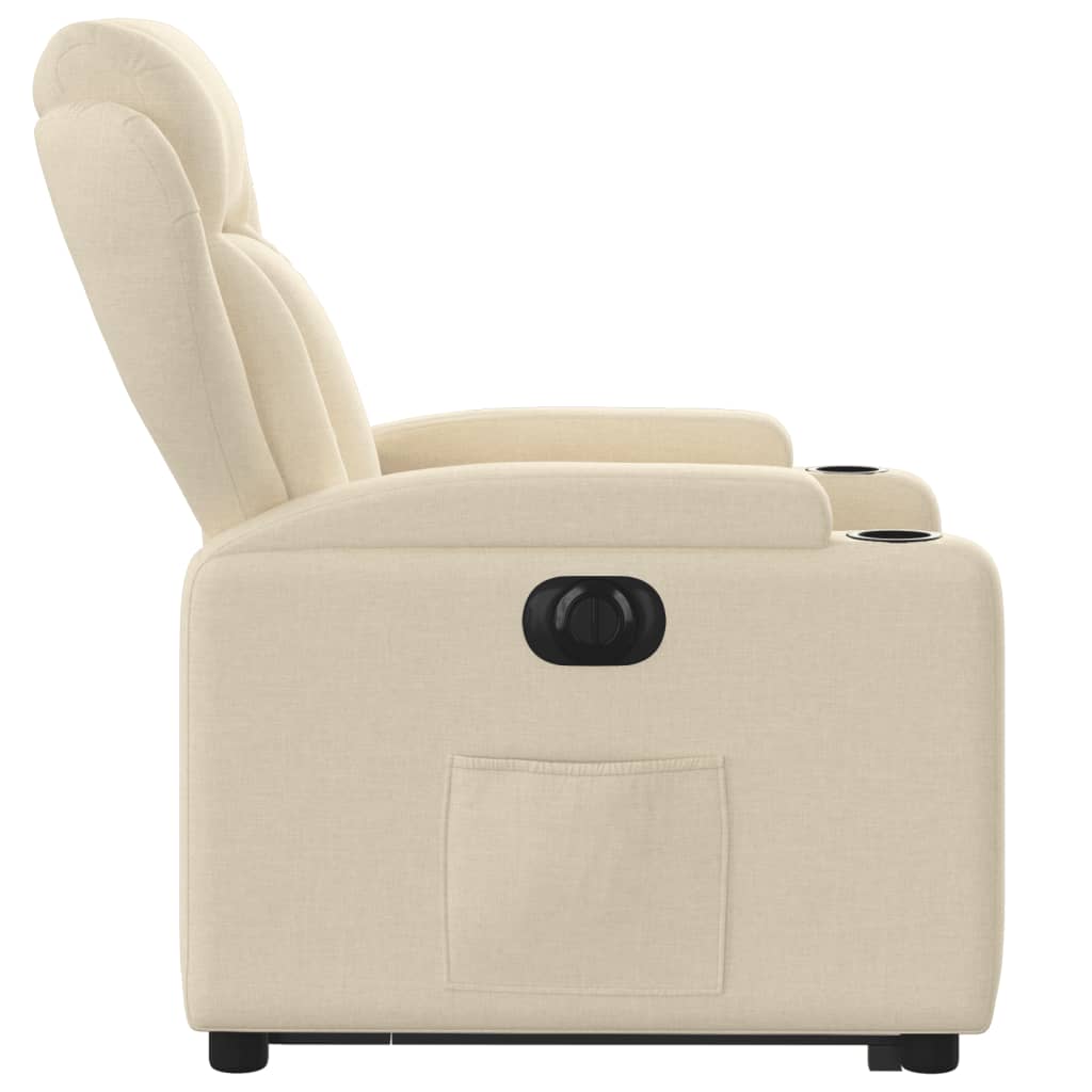 vidaXL Sillón eléctrico reclinable elevable de tela color crema