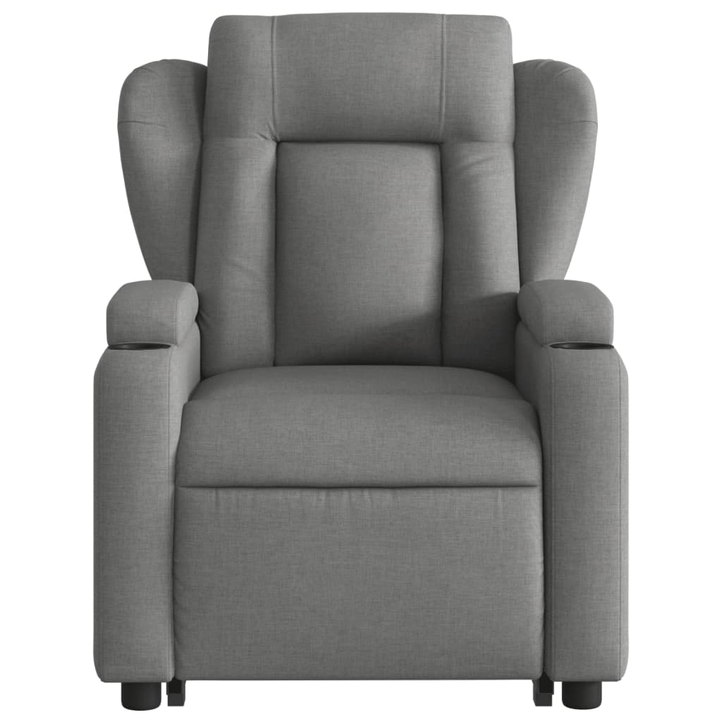 vidaXL Sillón de masaje eléctrico reclinable elevable tela gris oscuro