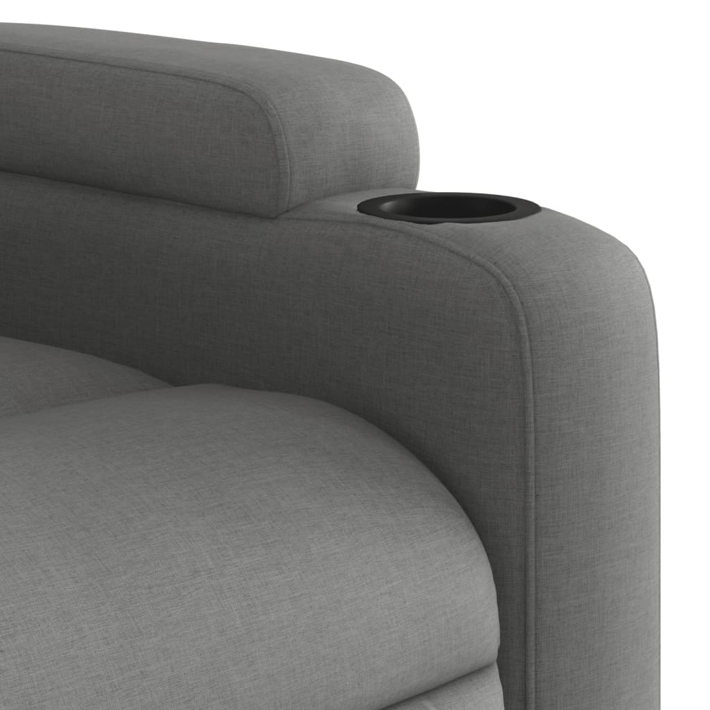 vidaXL Sillón de masaje eléctrico reclinable elevable tela gris oscuro