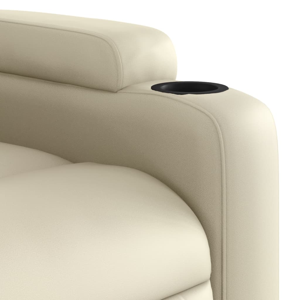 vidaXL Sillón de masaje reclinable eléctrico cuero sintético crema