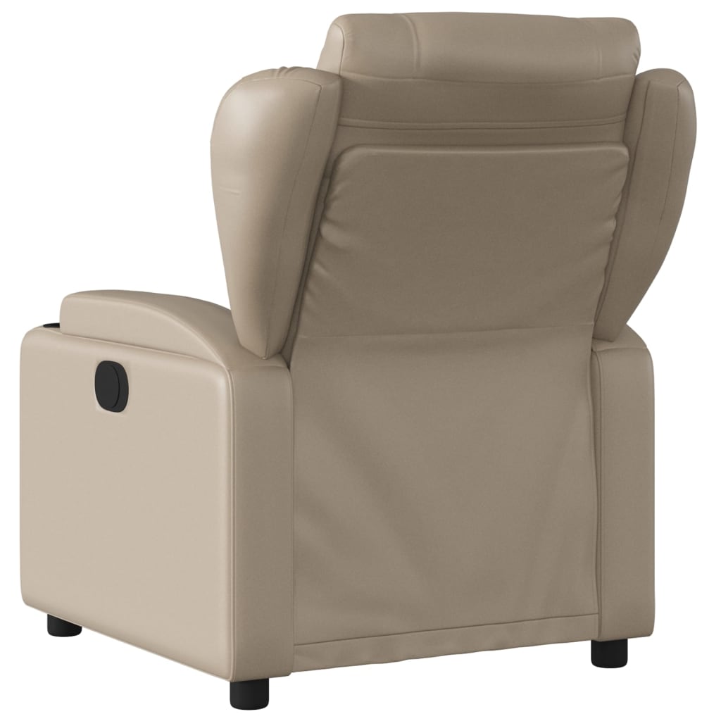 vidaXL Sillón reclinable de masaje eléctrico cuero sintético capuchino