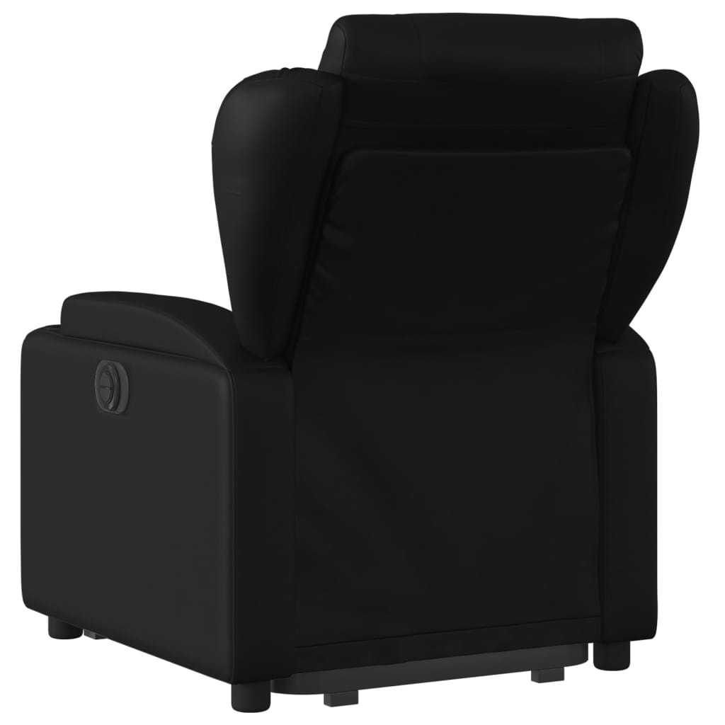 vidaXL Sillón reclinable elevable cuero artificial negro