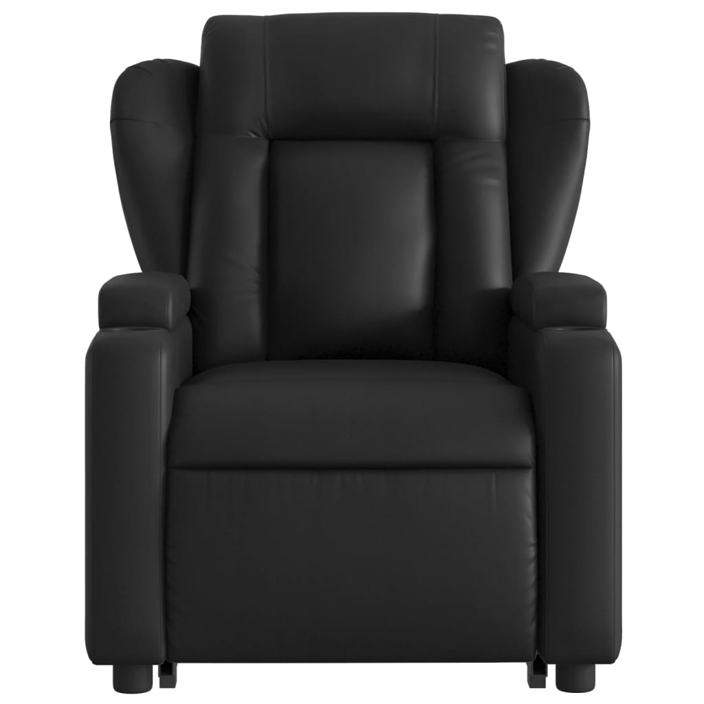 vidaXL Sillón reclinable elevable cuero artificial negro