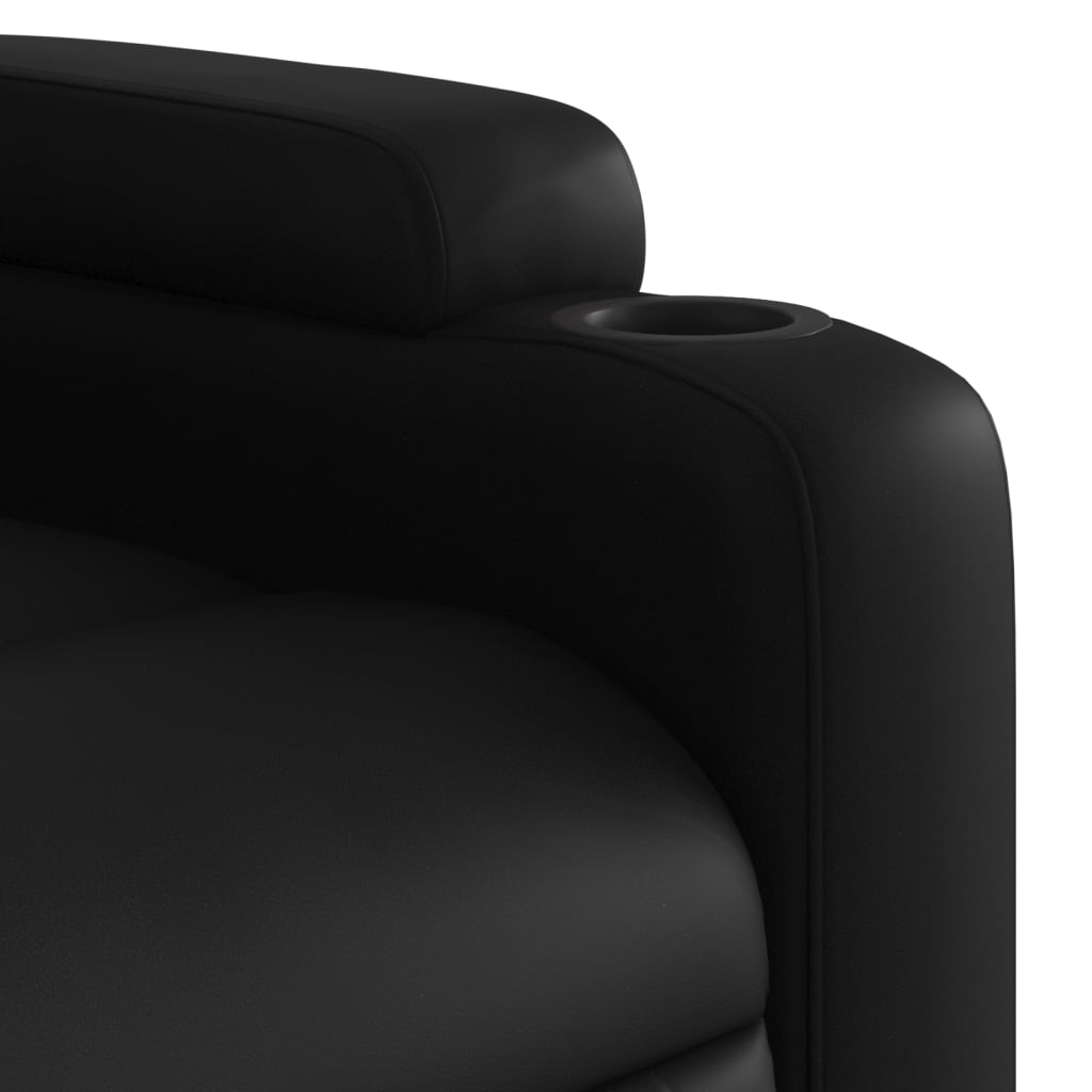 vidaXL Sillón reclinable elevable cuero artificial negro