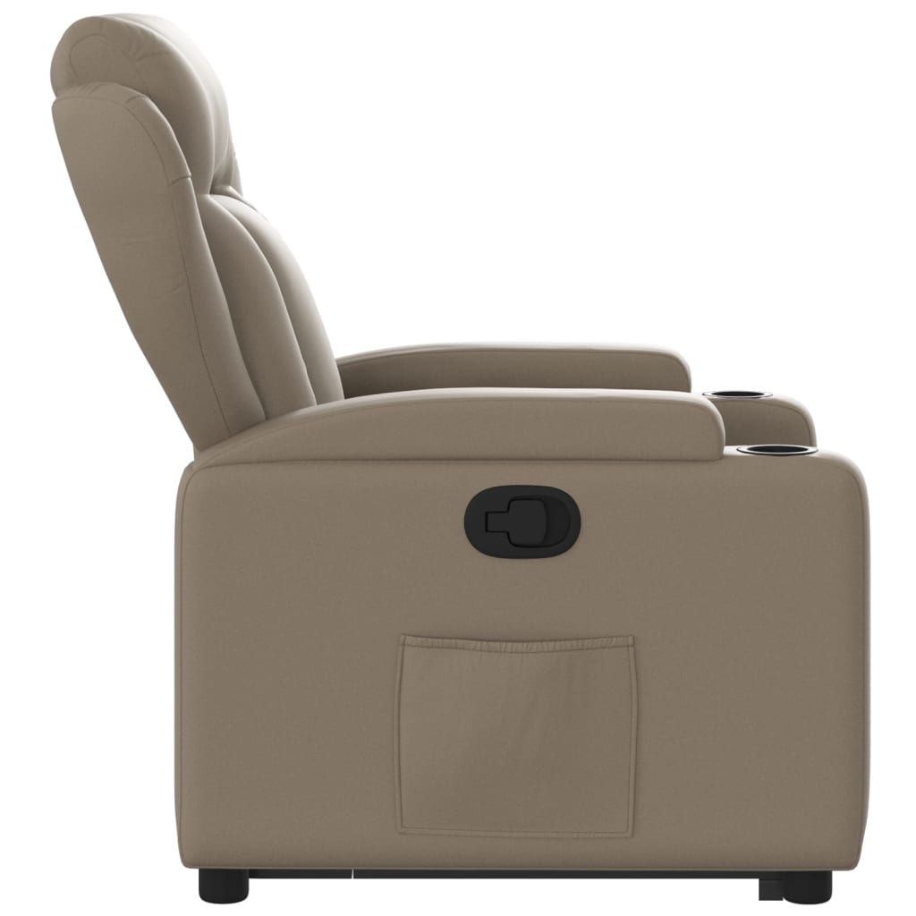 vidaXL Sillón reclinable elevable cuero artificial color capuchino