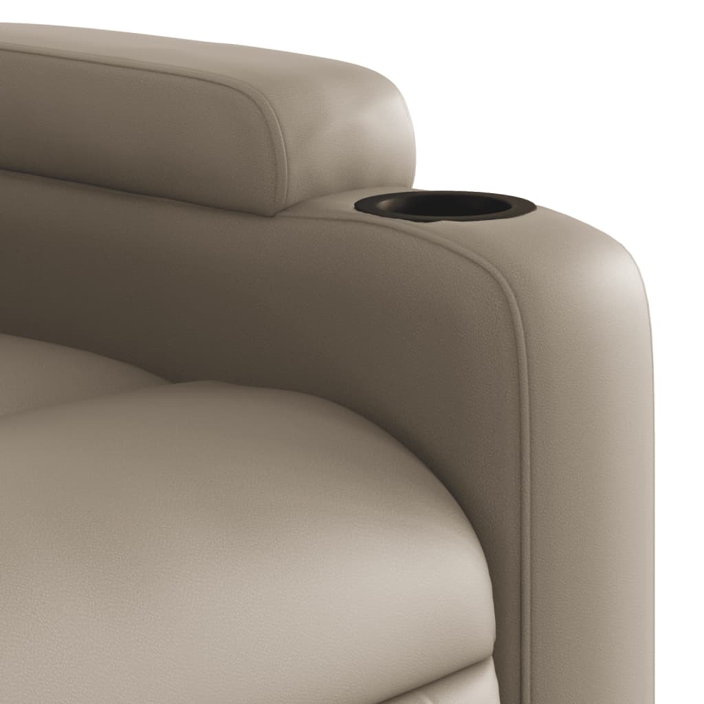 vidaXL Sillón reclinable masaje pie cuero artificial color capuchino