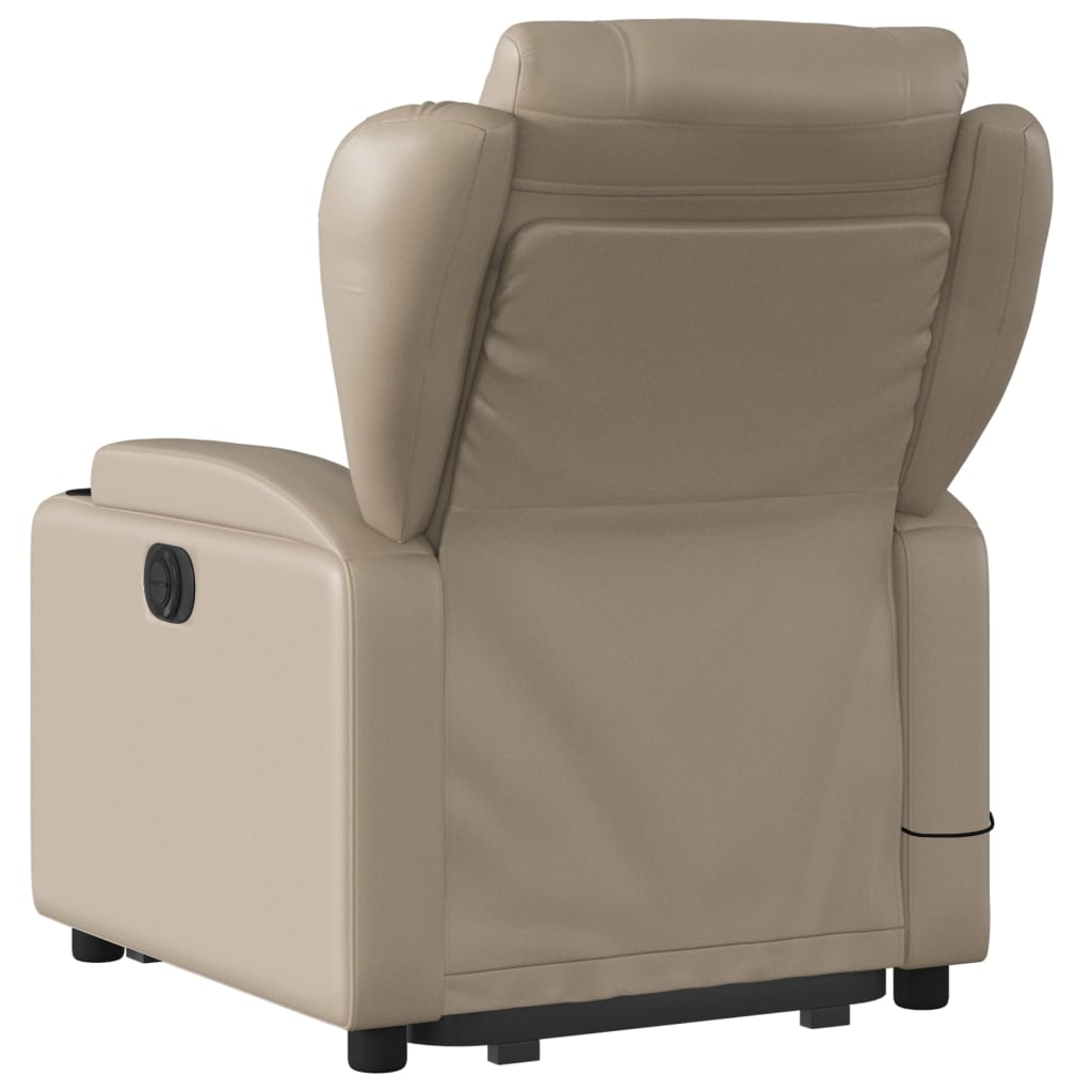 vidaXL Sillón reclinable de masaje eléctrico cuero sintético capuchino