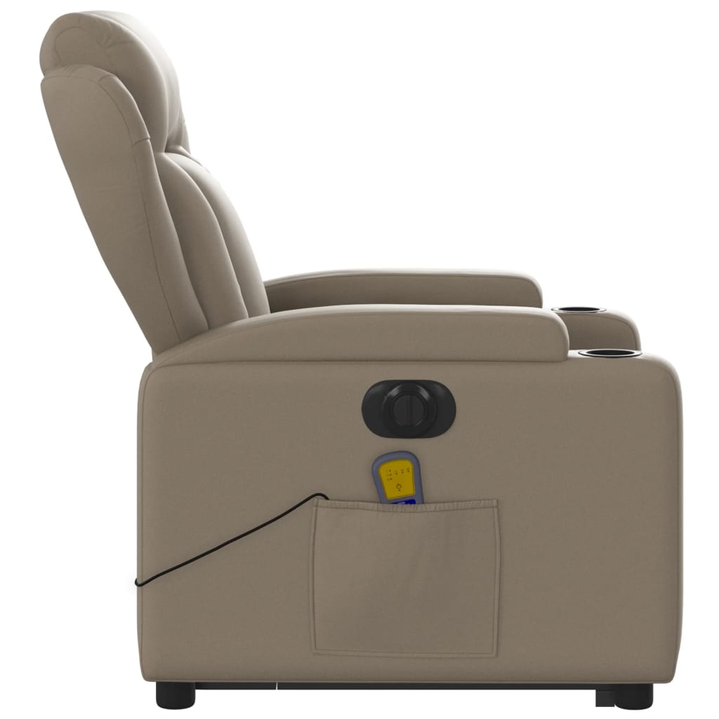 vidaXL Sillón reclinable de masaje eléctrico cuero sintético capuchino