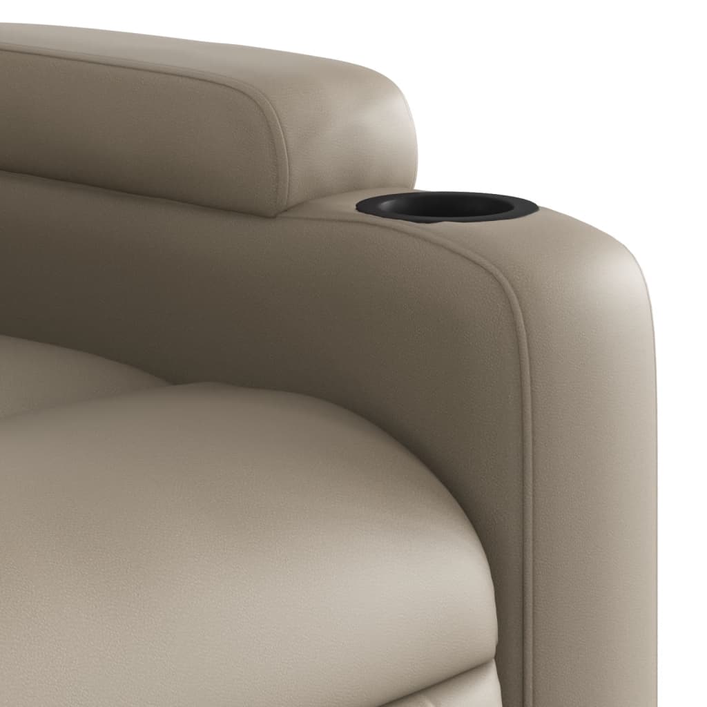 vidaXL Sillón reclinable de masaje eléctrico cuero sintético capuchino