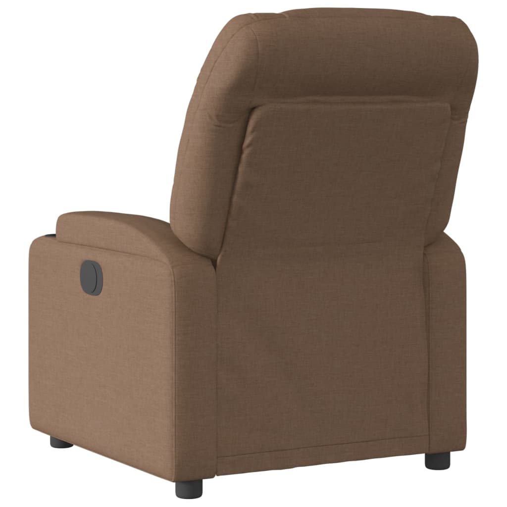 vidaXL Sillón reclinable eléctrico de tela marrón