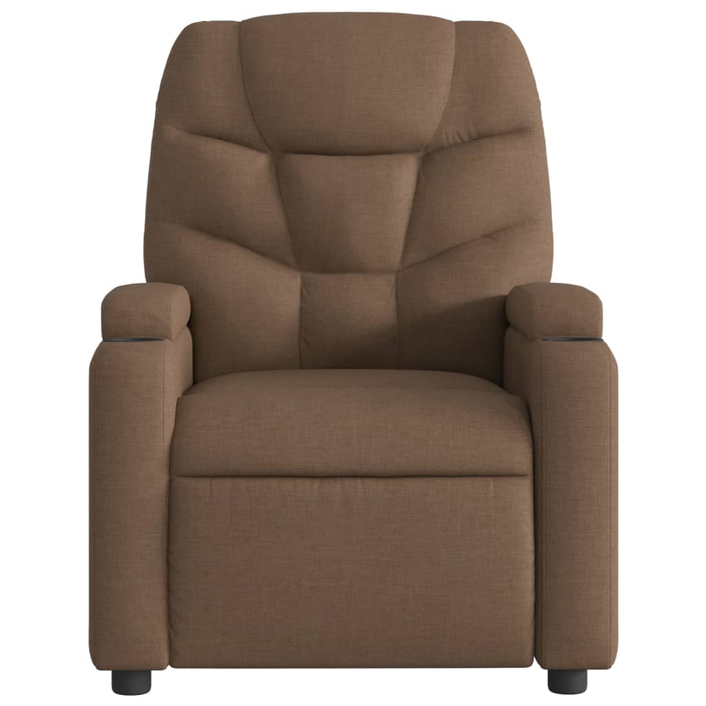 vidaXL Sillón reclinable eléctrico de tela marrón