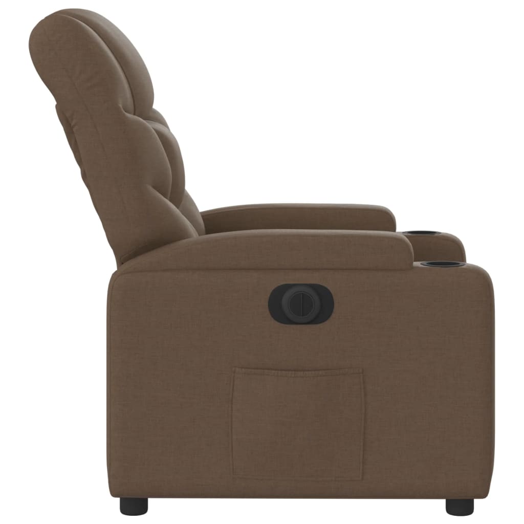 vidaXL Sillón reclinable eléctrico de tela marrón