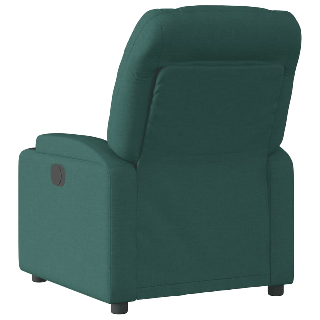 vidaXL Sillón reclinable eléctrico tela verde oscuro