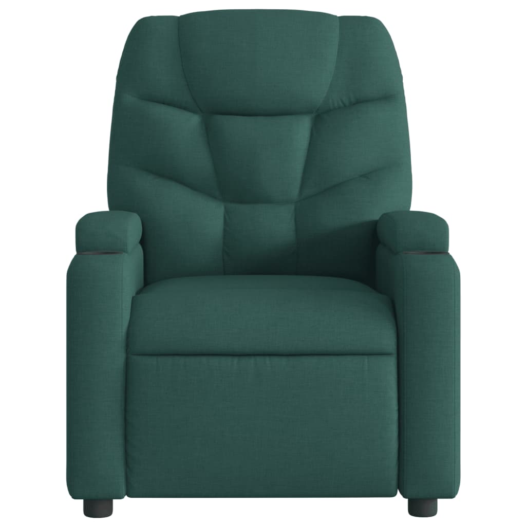 vidaXL Sillón reclinable eléctrico tela verde oscuro