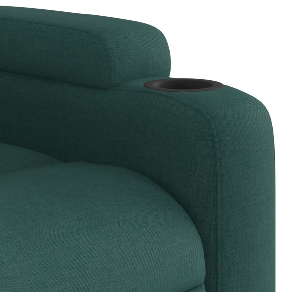 vidaXL Sillón reclinable eléctrico tela verde oscuro