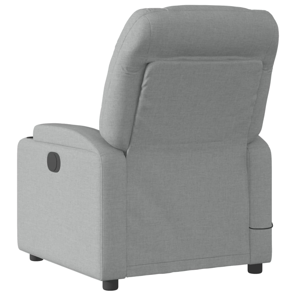 vidaXL Sillón reclinable de masaje eléctrico tela gris claro