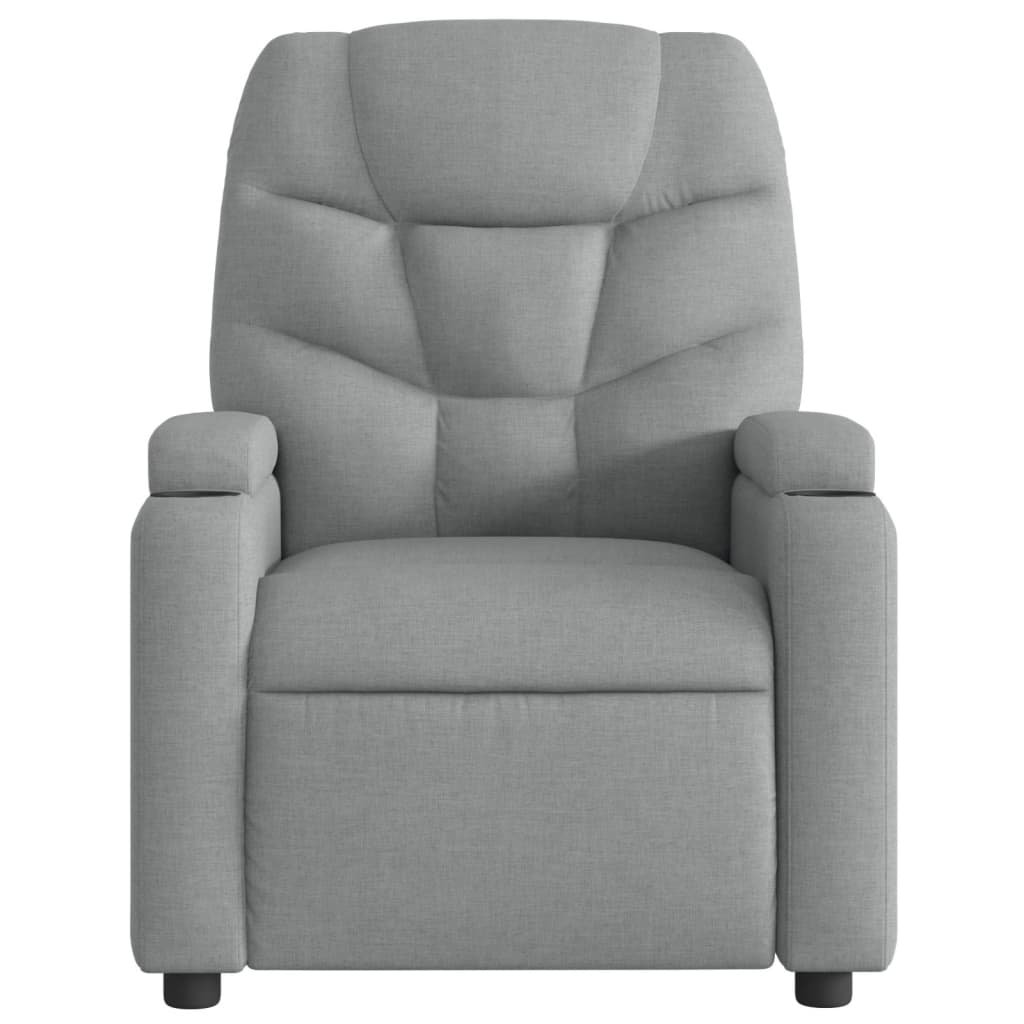 vidaXL Sillón reclinable de masaje eléctrico tela gris claro