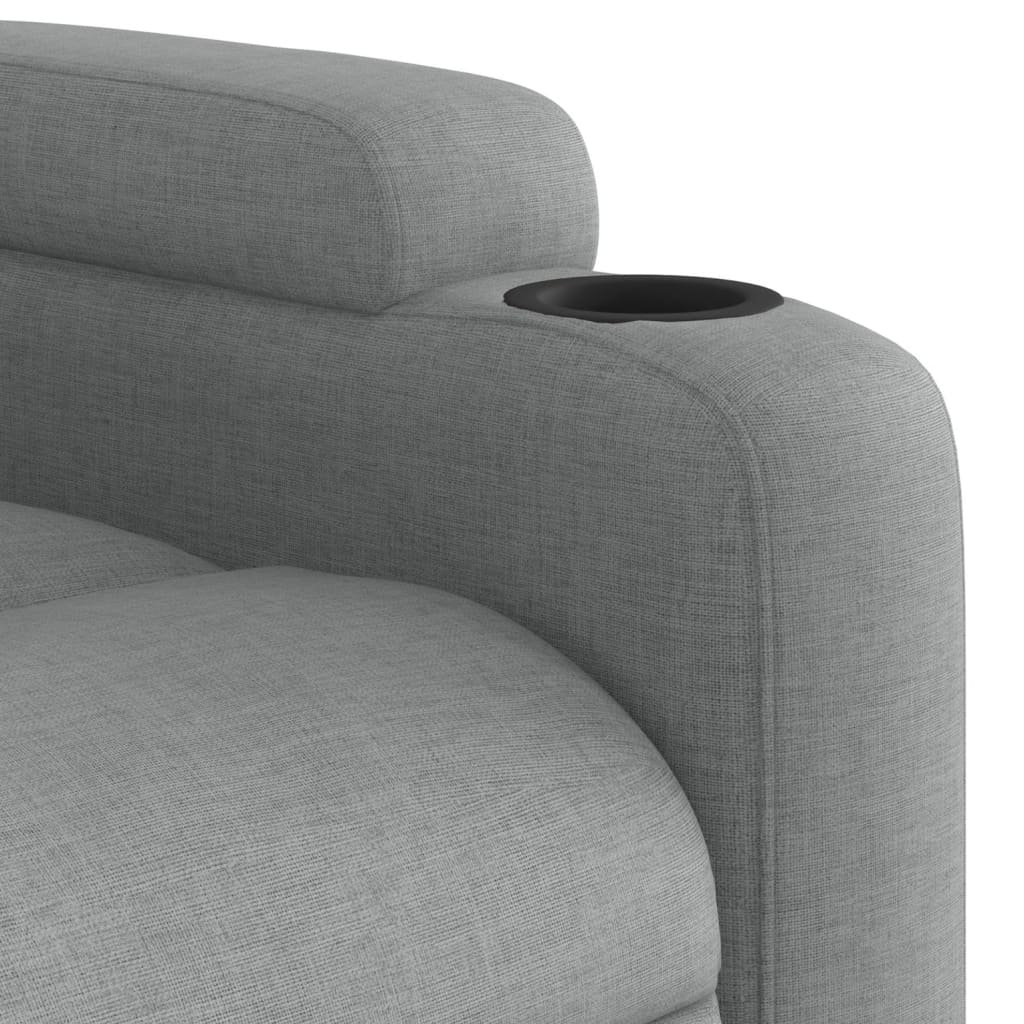 vidaXL Sillón reclinable de masaje eléctrico tela gris claro