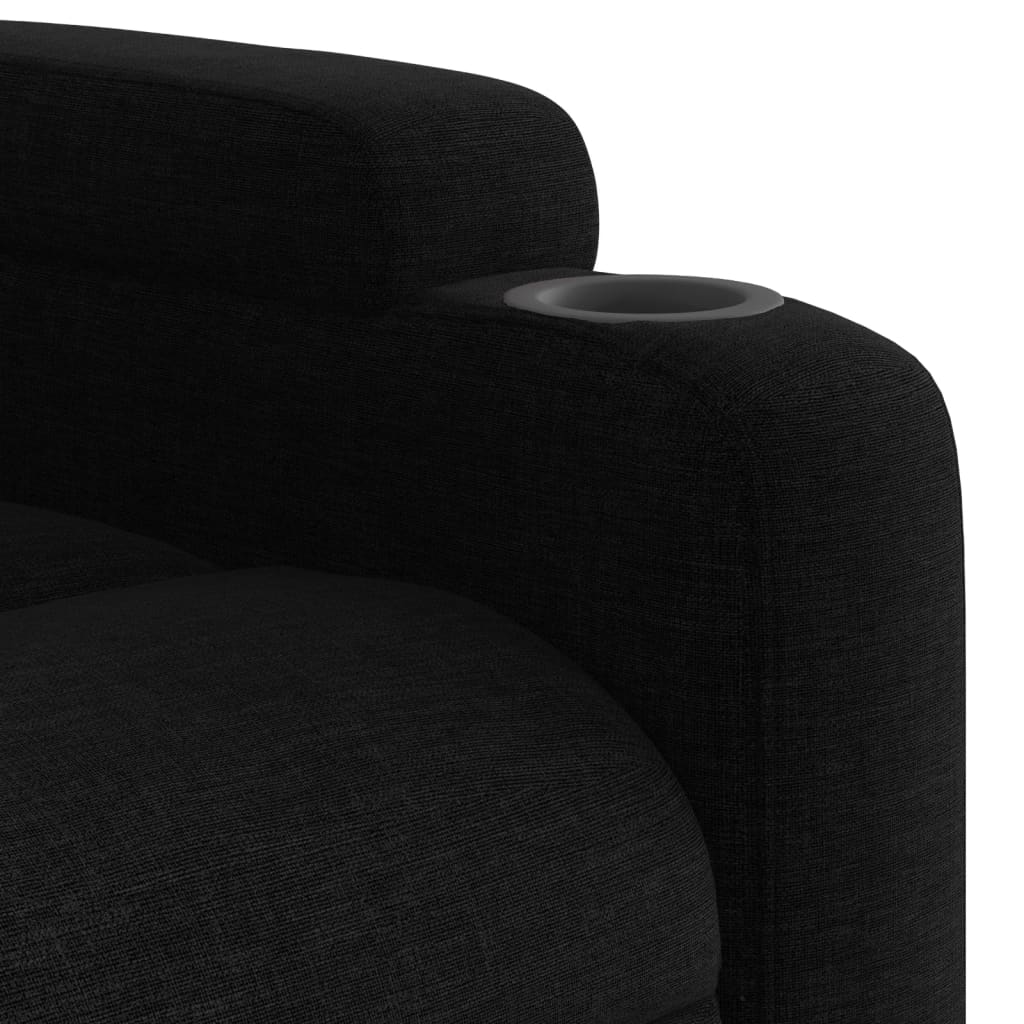 vidaXL Sillón reclinable de masaje eléctrico tela negro