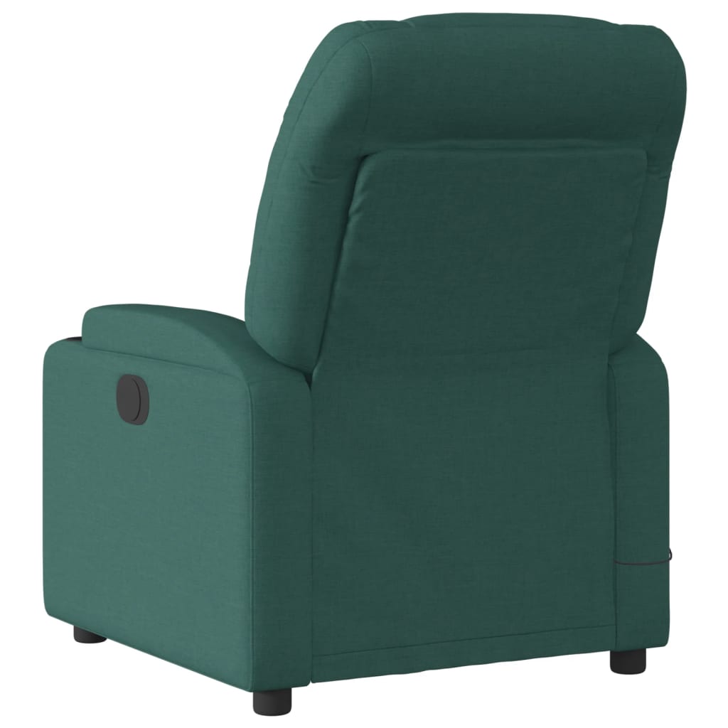 vidaXL Sillón reclinable de masaje eléctrico tela verde oscuro