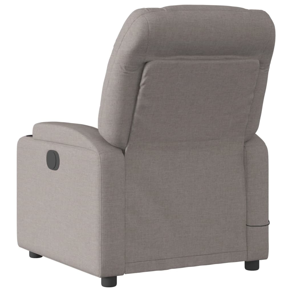 vidaXL Sillón reclinable de masaje eléctrico tela gris taupe