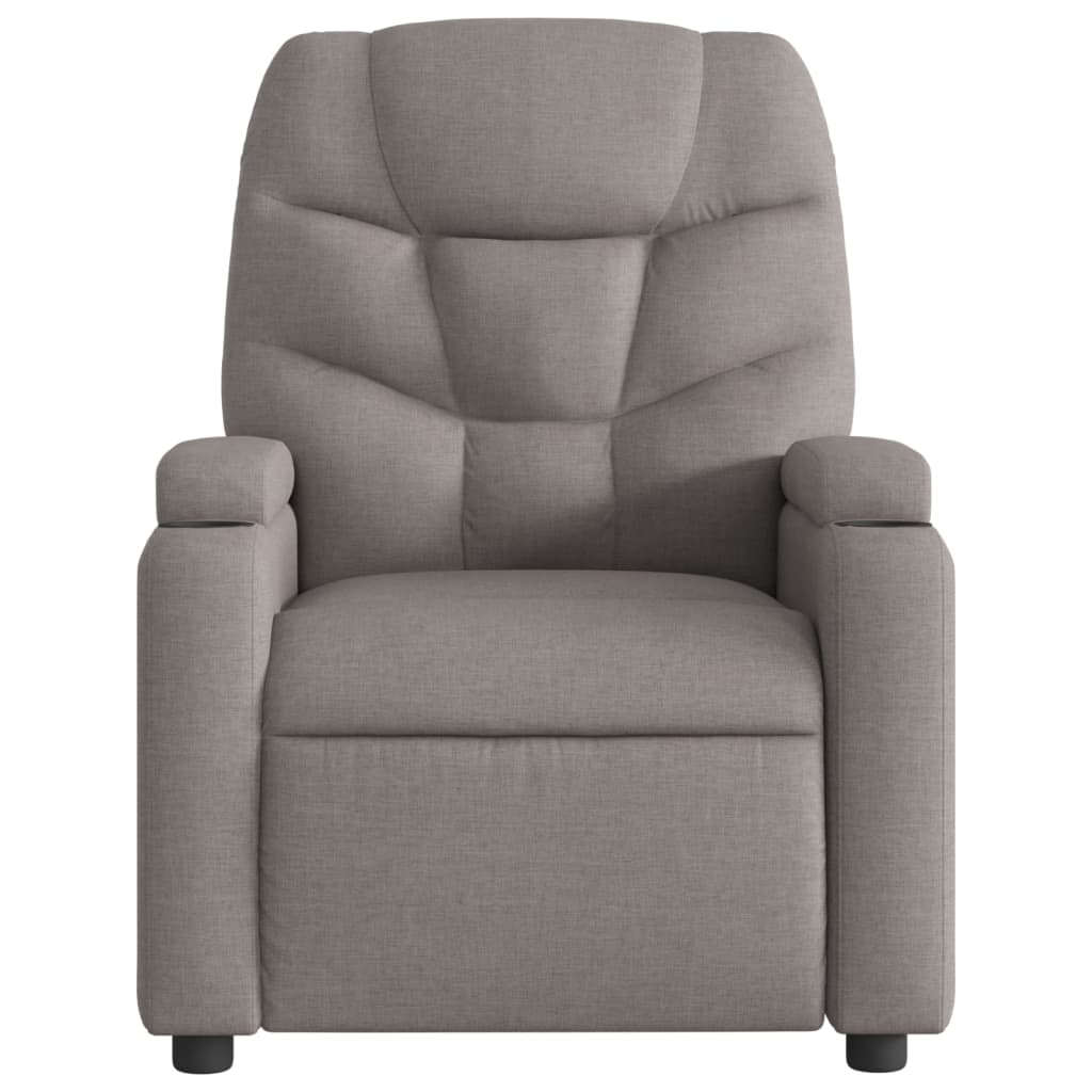 vidaXL Sillón reclinable de masaje eléctrico tela gris taupe