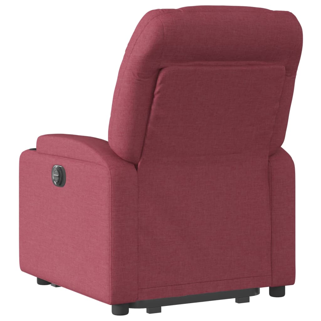 vidaXL Sillón reclinable elevable tela rojo tinto