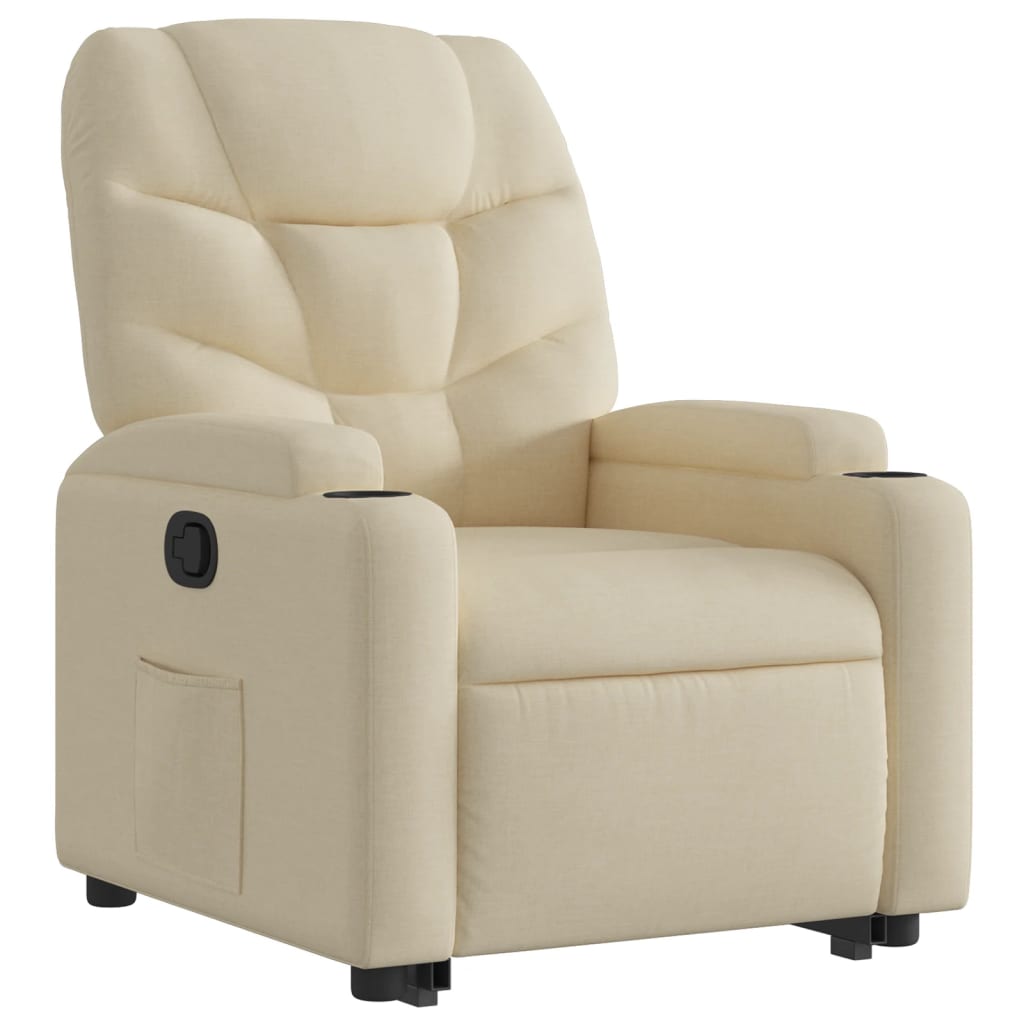 vidaXL Sillón reclinable elevable de tela color crema