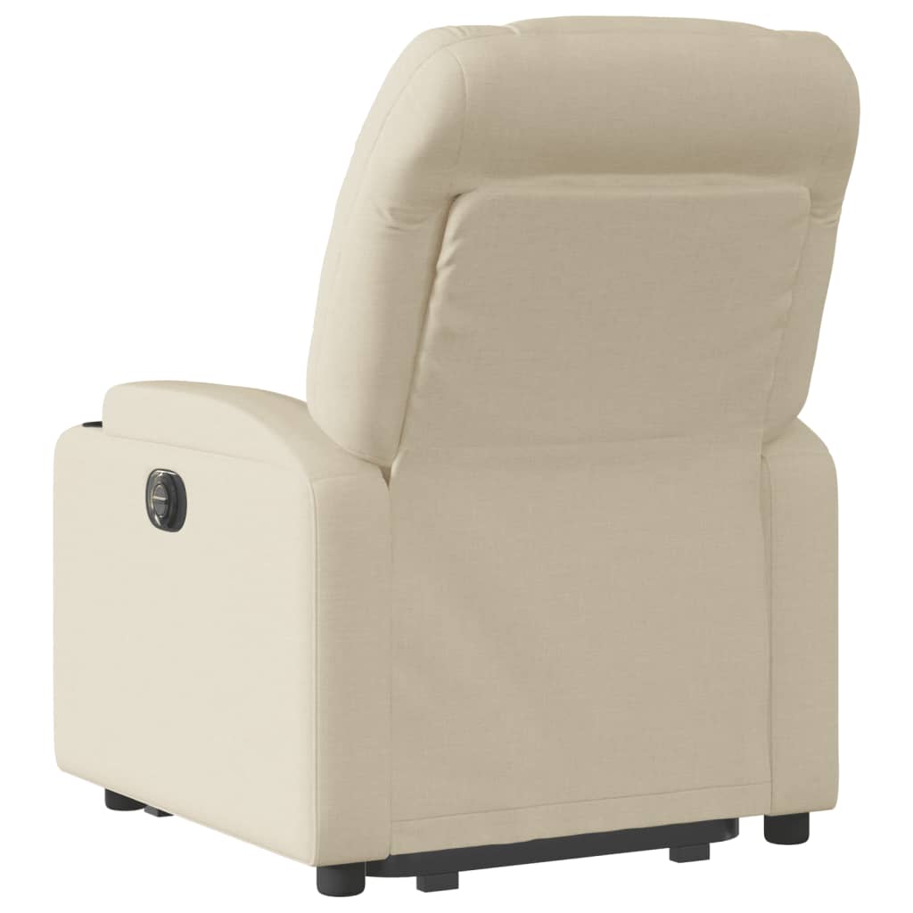 vidaXL Sillón reclinable elevable de tela color crema