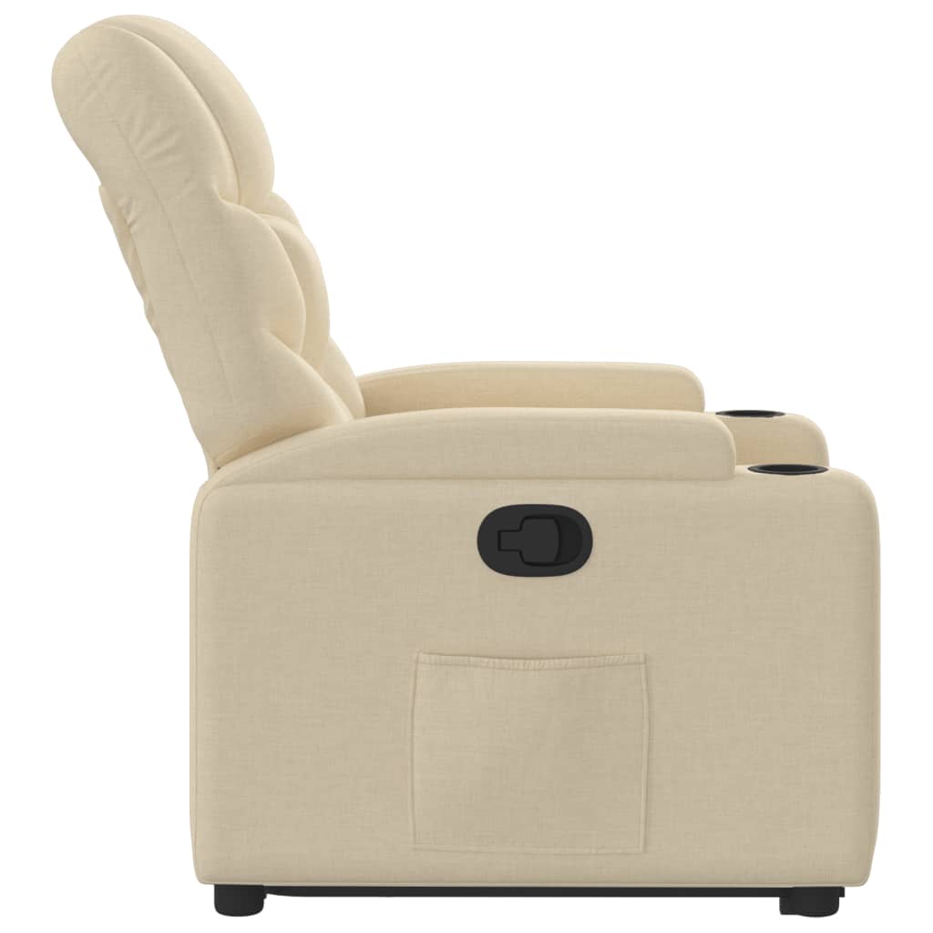 vidaXL Sillón reclinable elevable de tela color crema