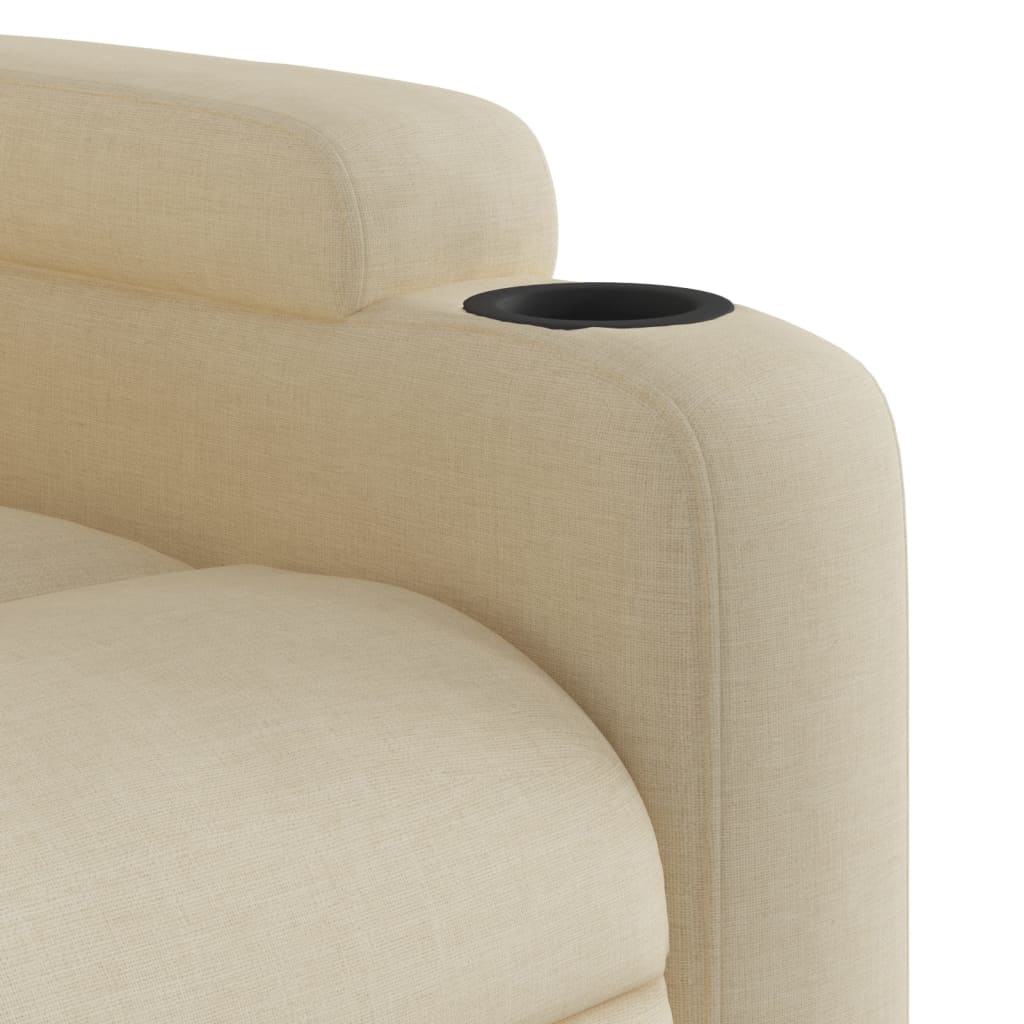 vidaXL Sillón reclinable elevable de tela color crema